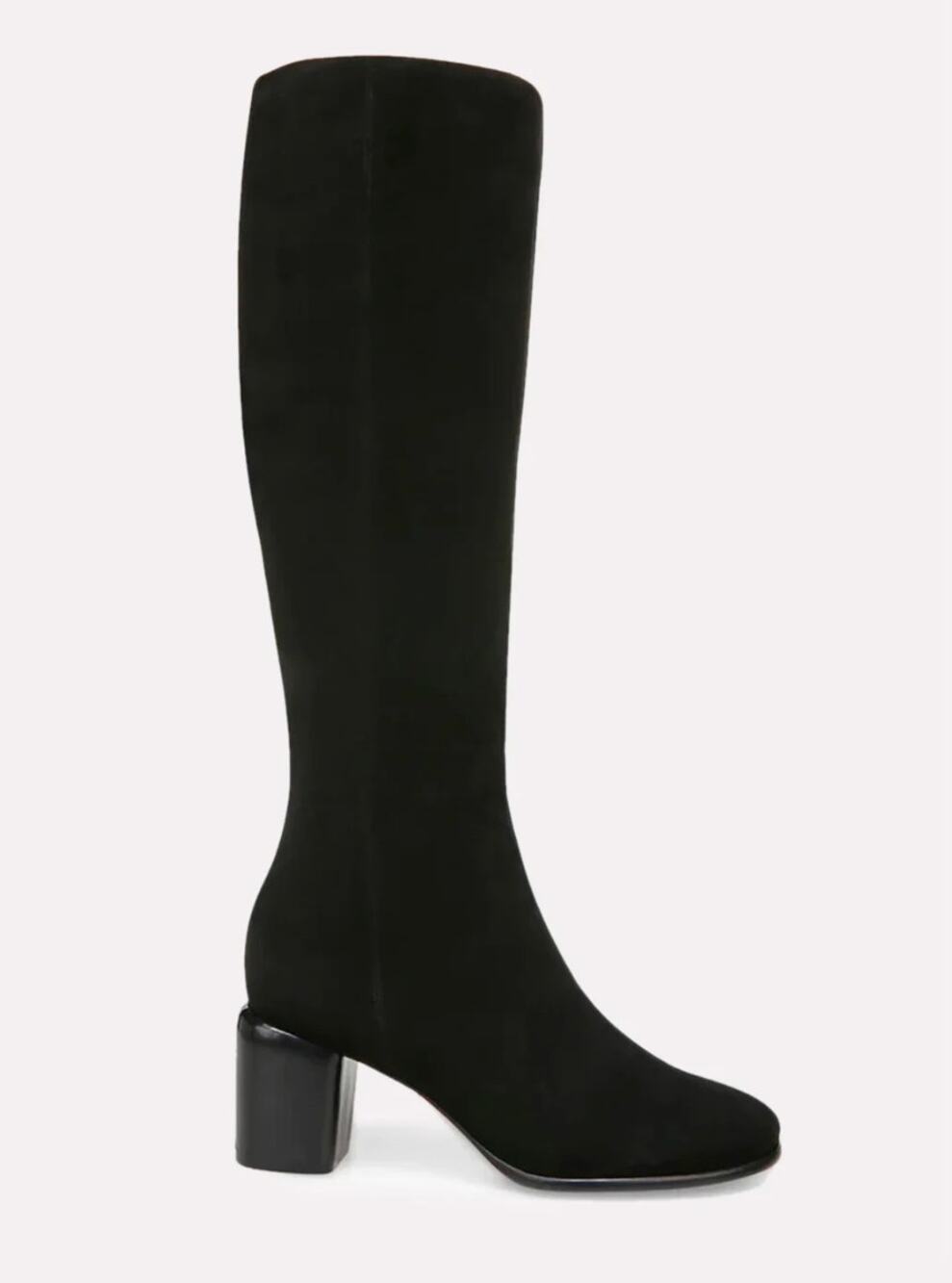 Vince Maggie Knee High Boots Black Suede Size 8 NWOB Riding Boots Round Toe